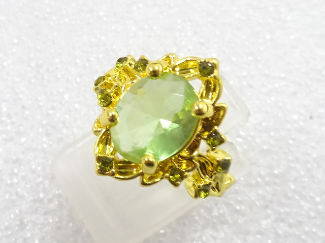 JAPANESE KIMONO / ANTIQUE COLORED STONE RING (SIZE 10)